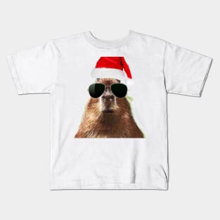 cool capybara christmas Kids T-Shirt